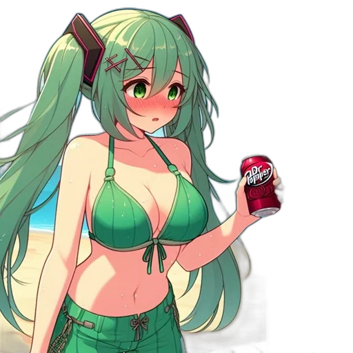 bottle, weapon, staff, anime, pixel art, concept art, vaporwave, green transparent PNG cut-out