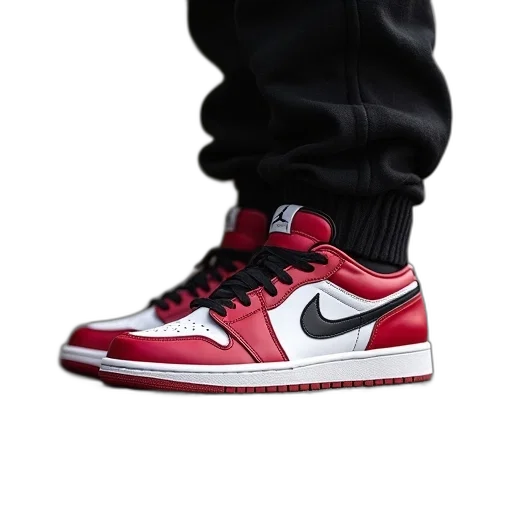 shoes, weapon, 3d render, red, person, air, jordan, retro transparent PNG cut-out