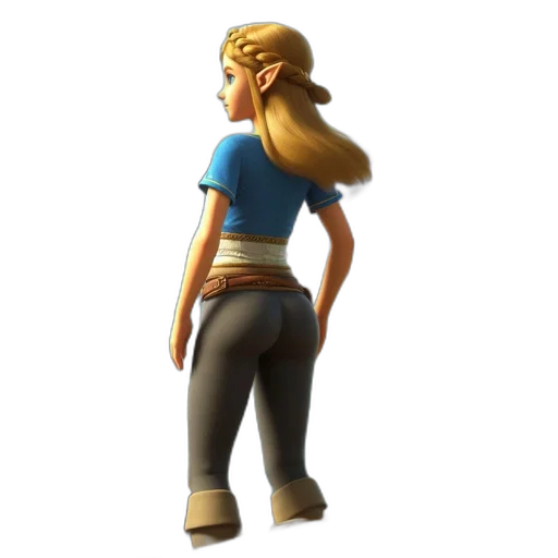 staff, jacket, dress, hair, concept art, 3d render, cartoon, fantasy art transparent PNG cut-out