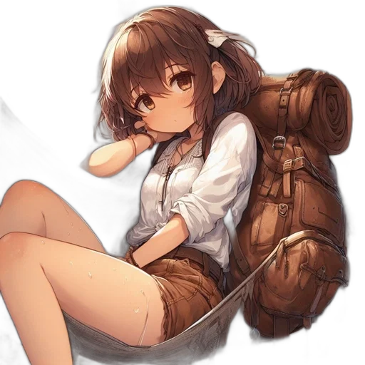 weapon, staff, jacket, face, anime, concept art, fantasy art, pixel art transparent PNG cut-out