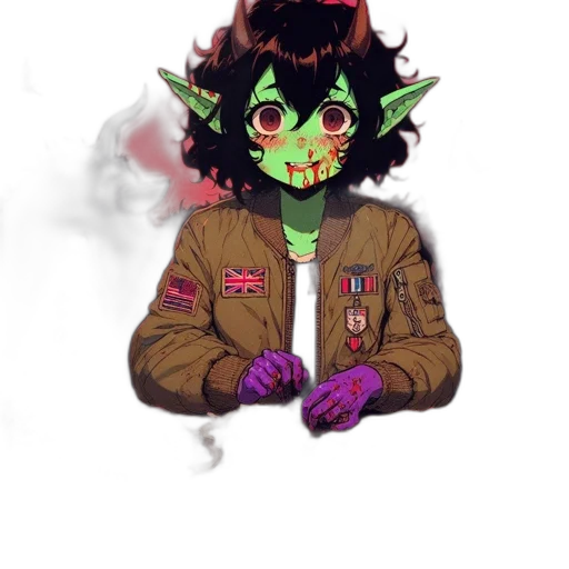 jacket, creature, mask, staff, concept art, pixel art, watercolor, fantasy art transparent PNG cut-out