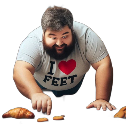 food, shoes, animal, creature, concept art, man, beard, smile transparent PNG cut-out