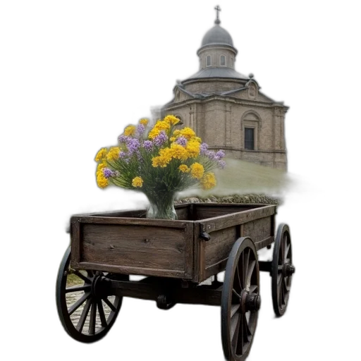 car, flower, furniture, photorealistic, oil painting, concept art, 3d render, fog transparent PNG cut-out