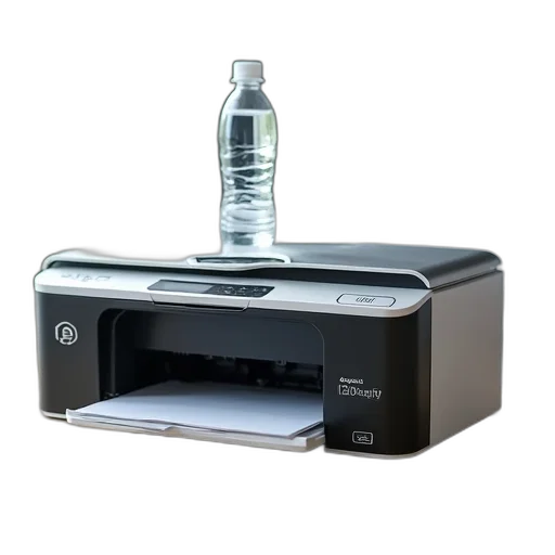 bottle, robot, 3d render, modern, printer, white, black, design transparent PNG cut-out
