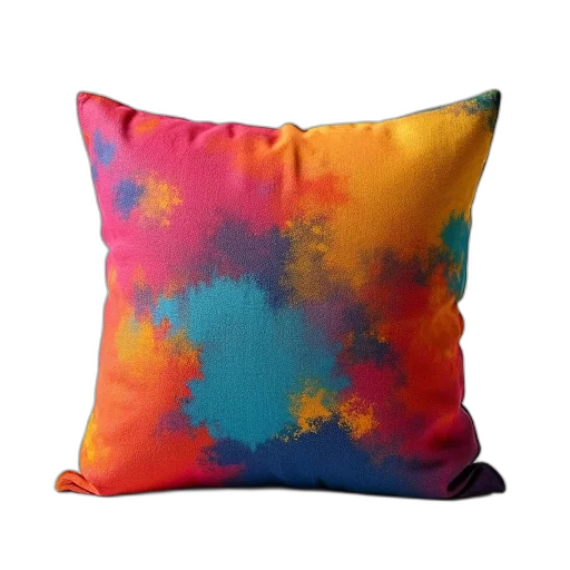 photorealistic, watercolor, colorful, neon, vibrant, multicolored, abstract, pillow transparent PNG cut-out