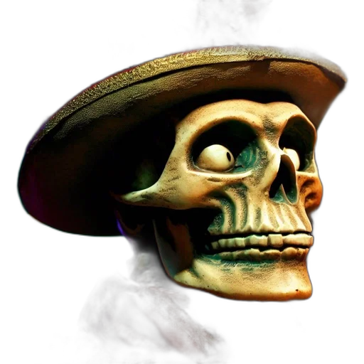 hat, mask, face, staff, 3d render, photorealistic, concept art, fantasy art transparent PNG cut-out