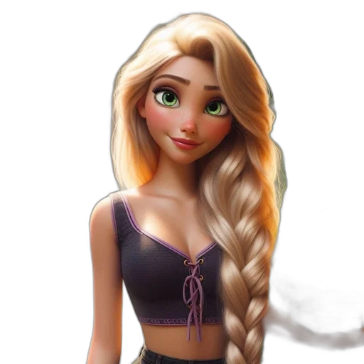 dress, hair, cartoon, fantasy art, 3d render, photorealistic, animated, female transparent PNG cut-out
