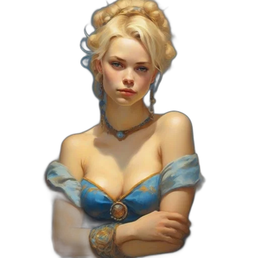 dress, jewelry, crown, face, fantasy art, concept art, pixel art, oil painting transparent PNG cut-out