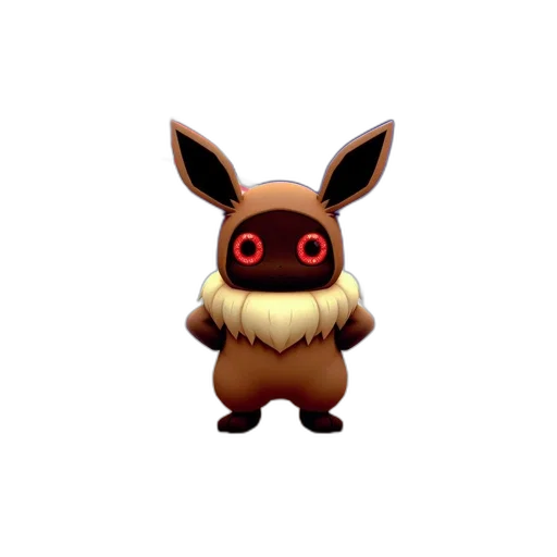 creature, animal, staff, mask, 3d render, pixel art, concept art, dark transparent PNG cut-out