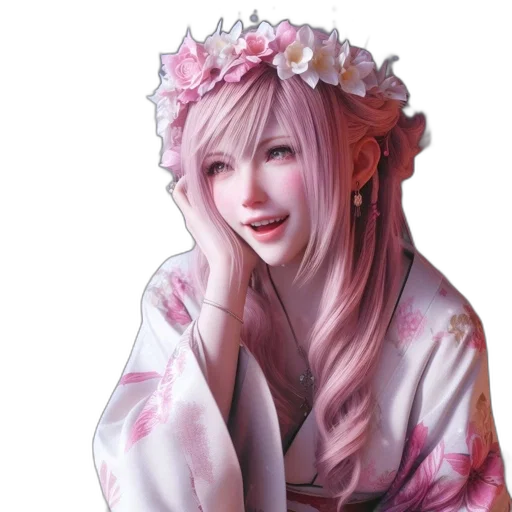 face, photorealistic, fantasy art, concept art, 3d render, pastel, woman, long transparent PNG cut-out