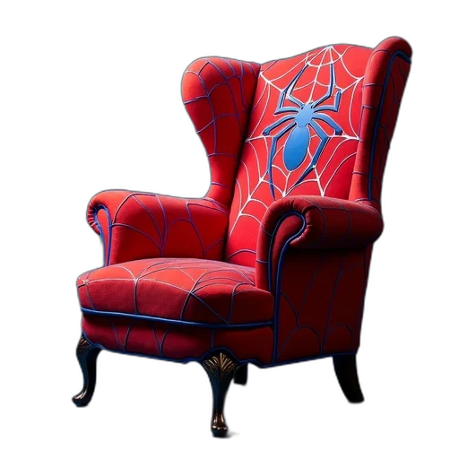 furniture, crown, jacket, animal, 3d render, photorealistic, concept art, red transparent PNG cut-out