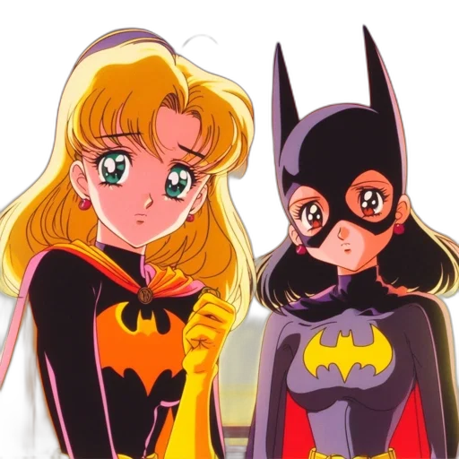 cartoon, anime, comic book art, concept art, two, animated, females, stand transparent PNG cut-out