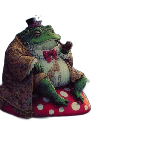 hat, creature, animal, dragon, 3d render, concept art, photorealistic, frog transparent PNG cut-out