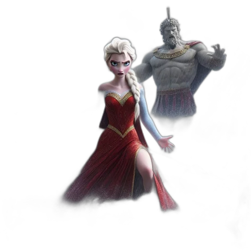 crown, dress, concept art, fantasy art, comic book art, 3d render, ancient, greek transparent PNG cut-out