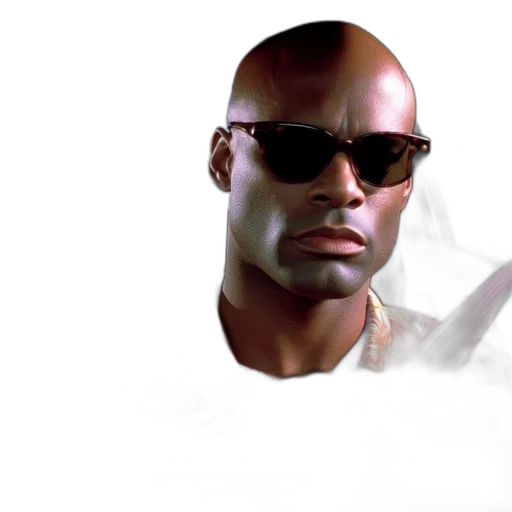 photorealistic, concept art, comic book art, 3d render, man, wears, sunglasses, vibrant transparent PNG cut-out