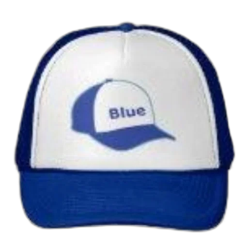 hat, staff, 3d render, blue, white, trucker, word, written transparent PNG cut-out