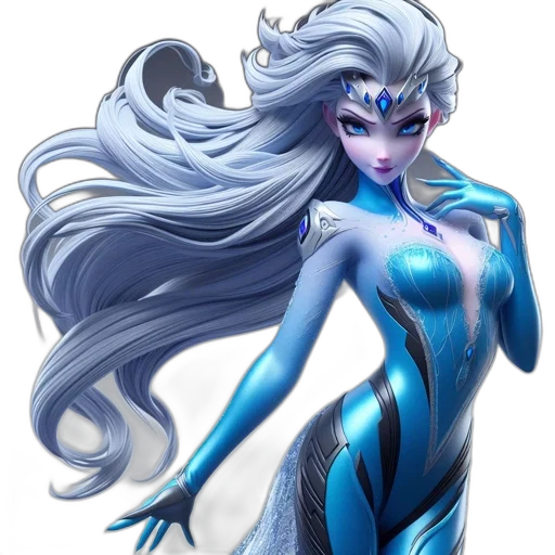 hair, fantasy art, concept art, comic book art, cartoon, outer space, blue, animated transparent PNG cut-out