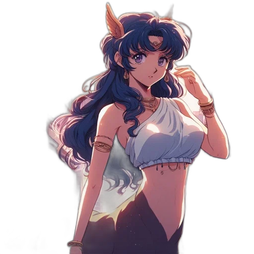 dress, staff, weapon, crown, anime, concept art, fantasy art, pixel art transparent PNG cut-out