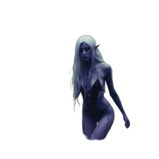 creature, dress, concept art, 3d render, fantasy art, watercolor, underwater, outer space transparent PNG cut-out