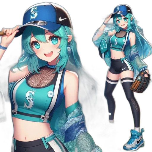 staff, concept art, anime, 3d render, vaporwave, blue, green, monochrome transparent PNG cut-out