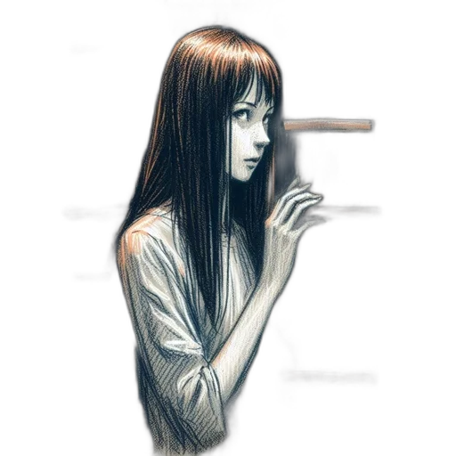 face, hair, robot, dress, concept art, fantasy art, photorealistic, comic book art transparent PNG cut-out