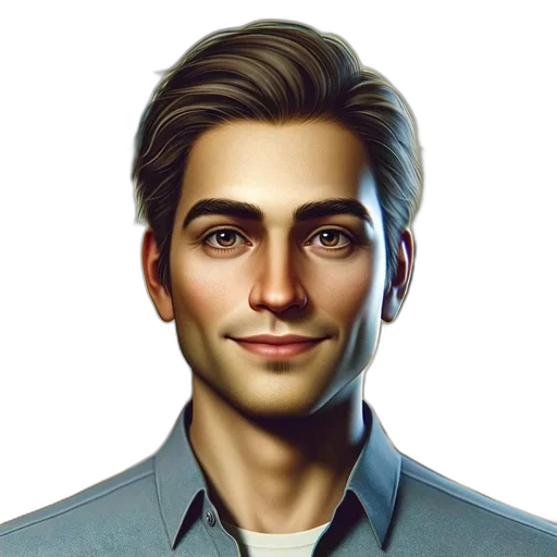 face, staff, robot, photorealistic, cartoon, concept art, 3d render, detailed transparent PNG cut-out