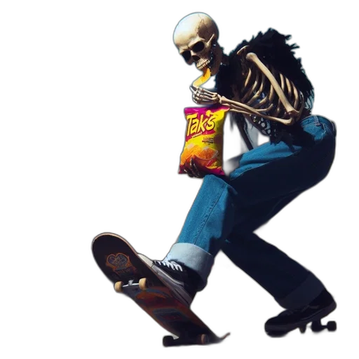 food, robot, concept art, photorealistic, comic book art, halloween-like, skeleton, character transparent PNG cut-out