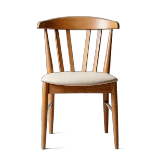 furniture, staff, dress, 3d render, photorealistic, wooden, chair, beige transparent PNG cut-out