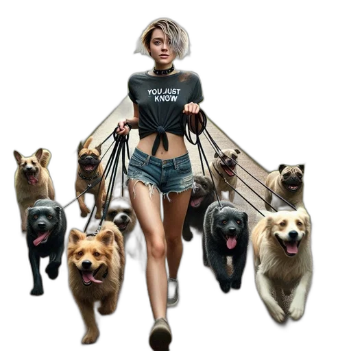animal, creature, concept art, pixel art, cyberpunk, fantasy art, woman, walks transparent PNG cut-out