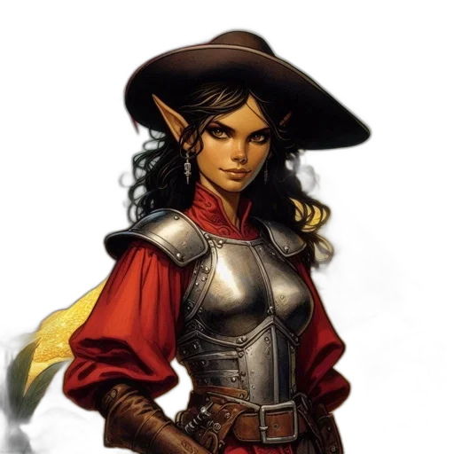 staff, fantasy art, concept art, comic book art, pixel art, female, elf-like, figure transparent PNG cut-out