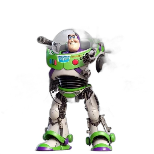 robot, staff, weapon, 3d render, concept art, cartoon, outer space, fire transparent PNG cut-out