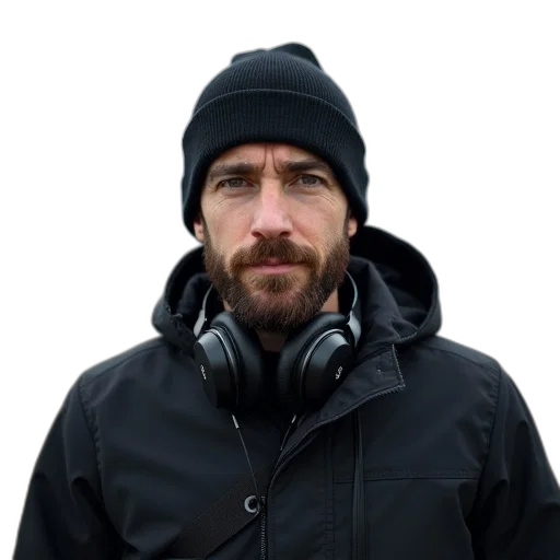 jacket, staff, hat, face, photorealistic, man, beard, mustache transparent PNG cut-out