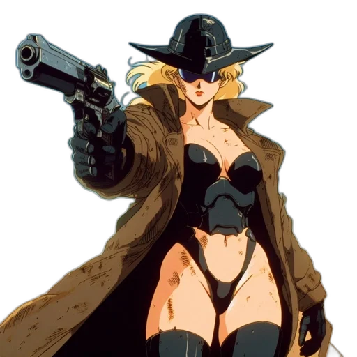 weapon, concept art, comic book art, pixel art, cartoon, animated, character, wears transparent PNG cut-out