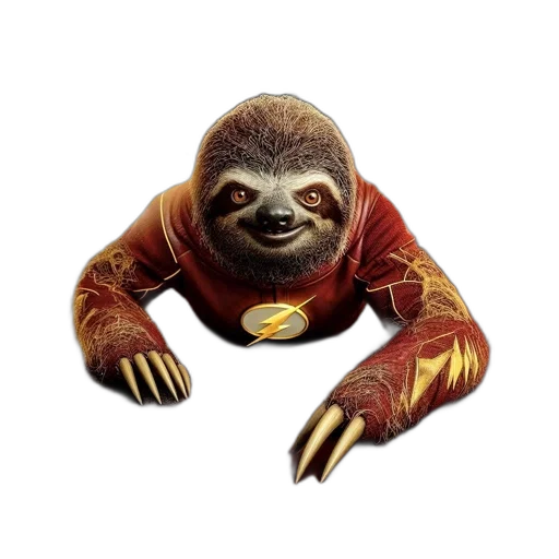 animal, creature, staff, concept art, 3d render, photorealistic, comic book art, sloth transparent PNG cut-out
