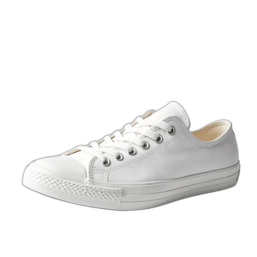 shoes, white, canvas, sneaker, laces, sole, displayed, against transparent PNG cut-out