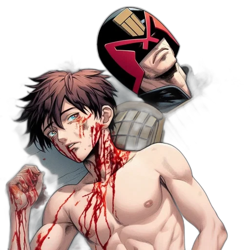 mask, comic book art, concept art, anime, pixel art, red, young, male transparent PNG cut-out