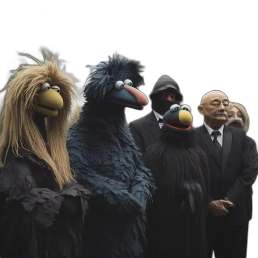 mask, group, muppet-like, characters, two, formal, individuals, outdoor transparent PNG cut-out