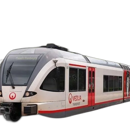 3d render, concept art, photorealistic, veolia, transport, train, traveling, through transparent PNG cut-out
