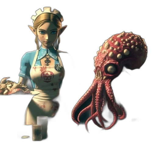 staff, creature, jewelry, crown, concept art, 3d render, fantasy art, pixel art transparent PNG cut-out