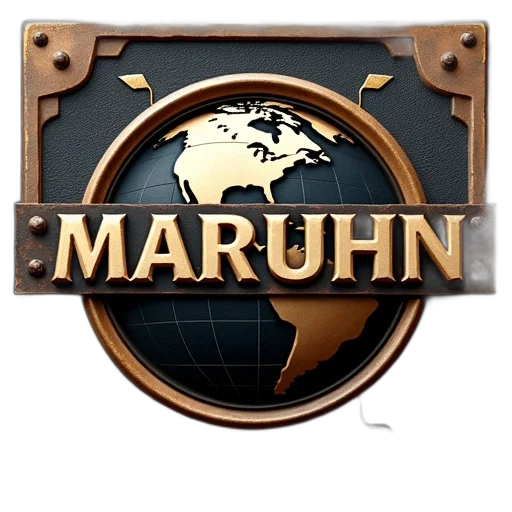 3d render, vintage-style, label, word, maruhn, bold, uppercase, letters transparent PNG cut-out