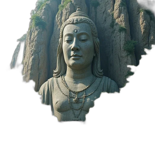 face, staff, jewelry, crown, 3d render, photorealistic, concept art, fog transparent PNG cut-out