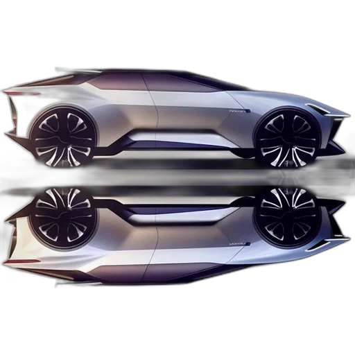 car, concept art, 3d render, photorealistic, sleek, futuristic, infiniti, displayed transparent PNG cut-out
