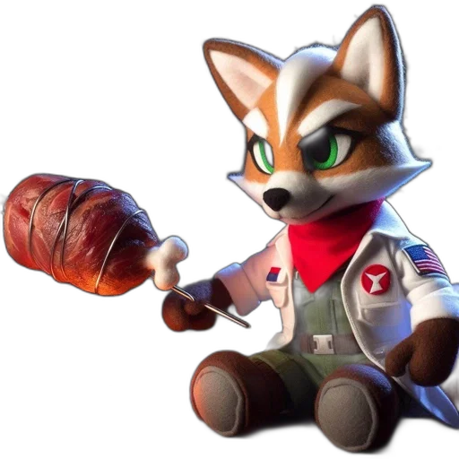 staff, animal, weapon, concept art, 3d render, fantasy art, fox, toy transparent PNG cut-out