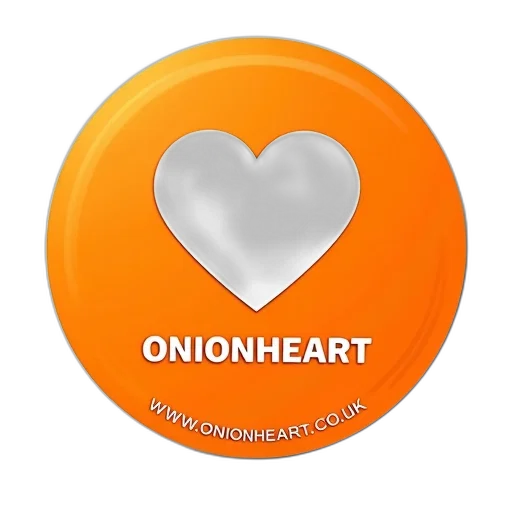 round, orange, sticker, white, heart, shape, center, has transparent PNG cut-out
