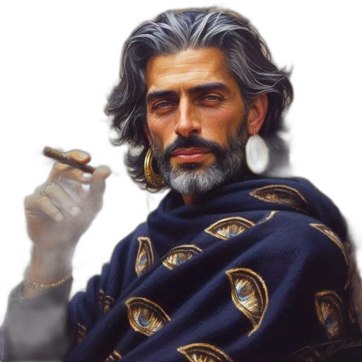 face, staff, jacket, sword, fantasy art, photorealistic, oil painting, concept art transparent PNG cut-out