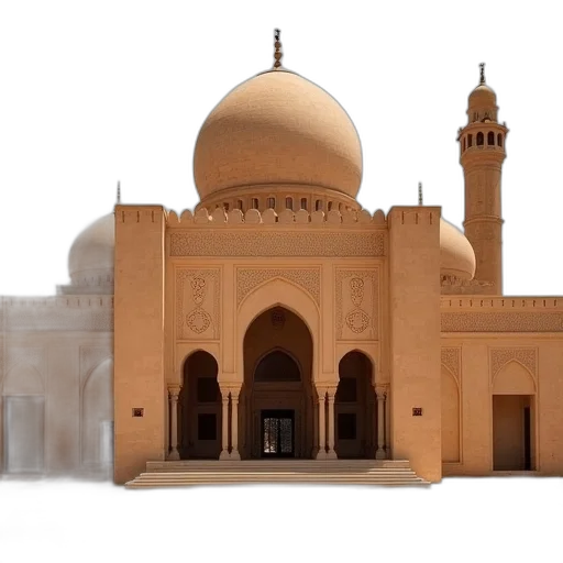 building, 3d render, photorealistic, concept art, earth tones, great, mosque, djenne transparent PNG cut-out
