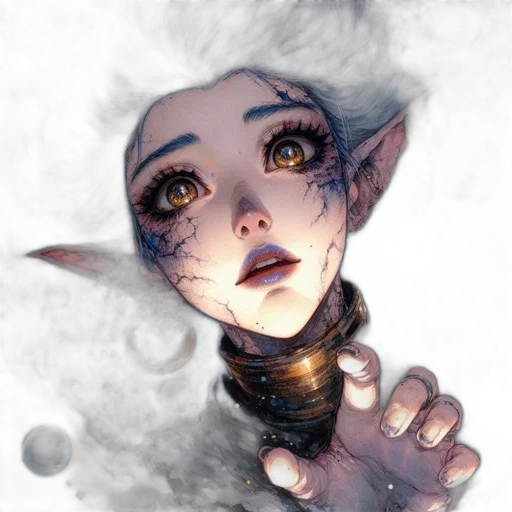 staff, mask, face, creature, fantasy art, concept art, watercolor, photorealistic transparent PNG cut-out