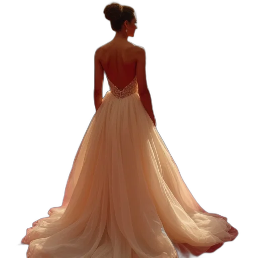 dress, photorealistic, concept art, golden transparent PNG cut-out