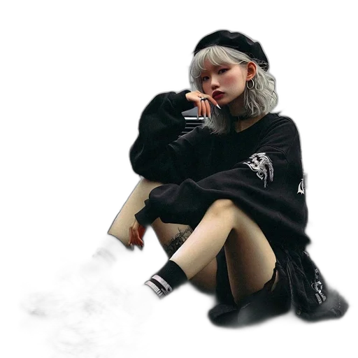 jacket, hat, creature, face, photorealistic, cyberpunk, concept art, 3d render transparent PNG cut-out