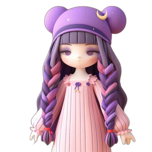 hat, dress, creature, 3d render, concept art, anime, fantasy art, pastel transparent PNG cut-out